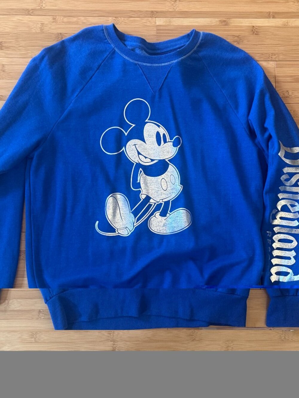 Disney Parks Disneyland Mickey Mouse Blue Silver Crewnece Sweatshirt Unisex Med